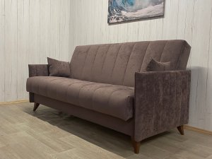 Диван Престиж-3 НПБ, велюр Sensey Dusty plum в Верхней Туре - verhnyaya-tura.magazin-mebel74.ru | фото