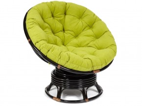 Кресло-качалка Papasan w 23/01 B с подушкой Antique brown, флок Олива в Верхней Туре - verhnyaya-tura.magazin-mebel74.ru | фото