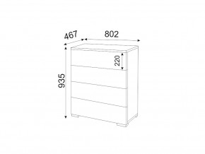 М05 (ручка торцевая) Комод (4 ящика) в Верхней Туре - verhnyaya-tura.magazin-mebel74.ru | фото