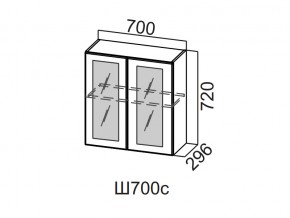 Ш700с/720 Шкаф навесной 700/720 (со стеклом) в Верхней Туре - verhnyaya-tura.magazin-mebel74.ru | фото