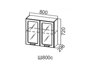 Ш800с/720 Шкаф навесной 800/720 (со стеклом) в Верхней Туре - verhnyaya-tura.magazin-mebel74.ru | фото